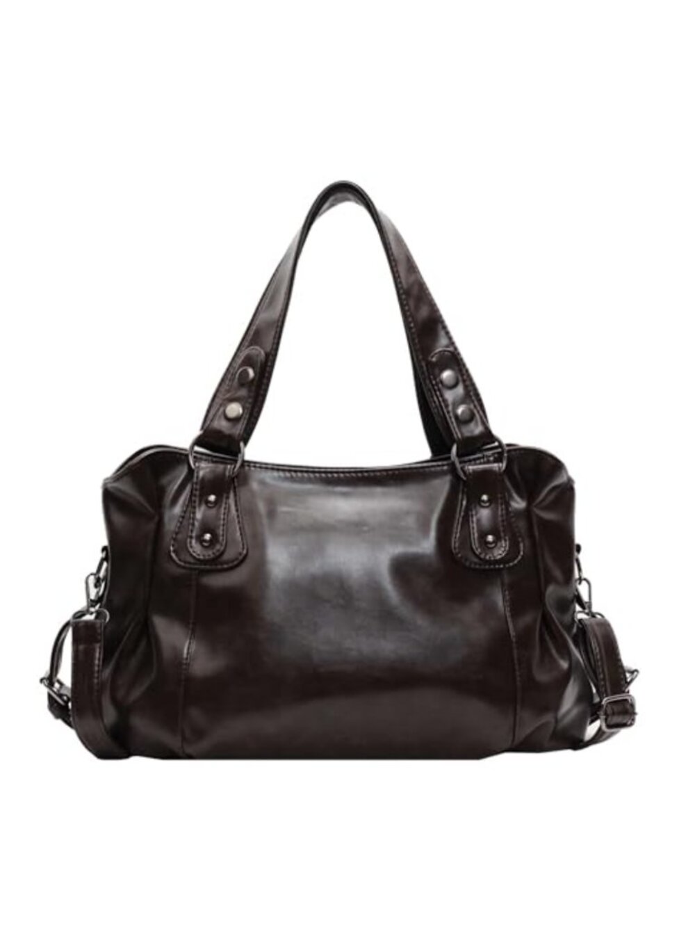 Vintage Y2K Faux Leather Hobo Shoulder Bag Large Capacity Crossbody Tote
